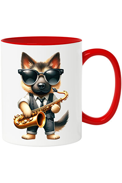 StoryGift Romania Cana cu un caine lup care canta la saxofon | ilustratie | o...