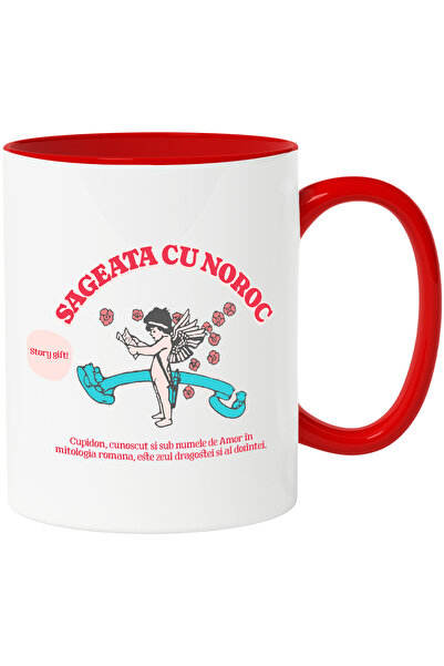 StoryGift Romania Cana Cupidon citind ziarul valentine's day iubire, 330ml, C...