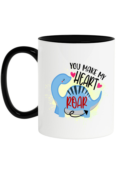 StoryGift Romania Cana cu mesajul "You make my heart roar", ilustratie, pentr...