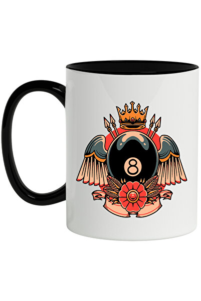 StoryGift Romania Cana Cu Minge Biliard, 8, Aripi, Floare, Sageti, Sulite, Co...