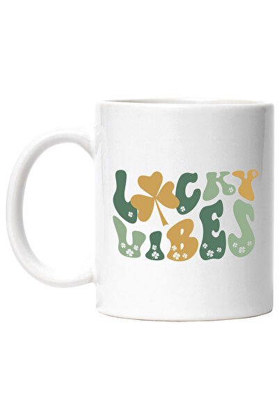 StoryGift Romania Cana cu trifoi cu patru foi si textul in engleza "Lucky vib...