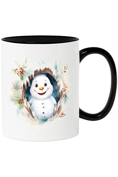 StoryGift Romania Cana cu un om de zapada vesel care sta intr-o pestera | ilu...