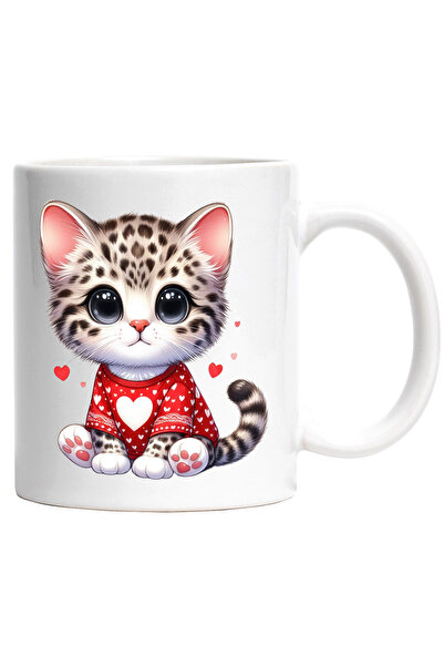 StoryGift Romania Cana cu un pui de ghepard care poarta o bluza cu inimioare ...