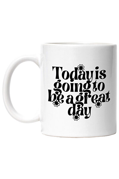 StoryGift Romania Cana cu floricele si mesajul "Ziua de azi va fi o zi minuna...