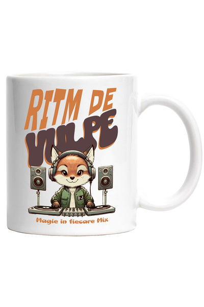 StoryGift Romania Cana ritm de vulpe magie în fiecare mix dj , 330ml, Ceramic...