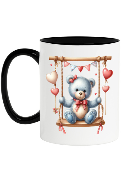 StoryGift Romania Cana cu un ursulet care se da in leagan, ilustratie, inimio...