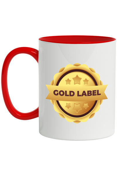 StoryGift Romania Cana Cu Mesaj In Engleza Golden Label, Stele, Insigna, Mult...