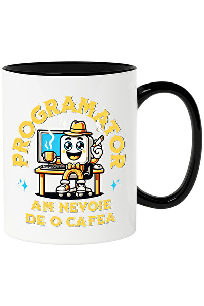 StoryGift Romania Cana cu Animatie iubitorii De Calculator Cafea Si tigara Pr...