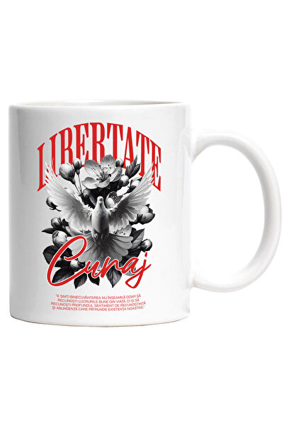 StoryGift Romania Freedom and Courage Mug - Dove, Flowers, 330ml, Ceramic wit...