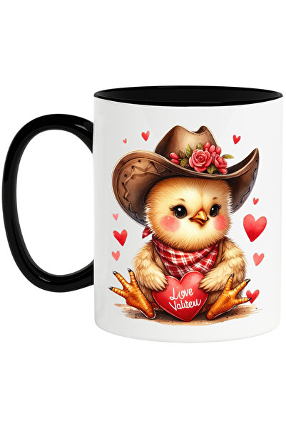StoryGift Romania Cana cu un puisor de gaina care tine o inimioara | ilustrat...