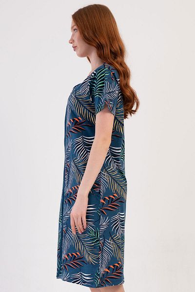 VİENETTA Rochie de damă cu mânecă scurtă, cu fermoar, Petrol House 410068-5136