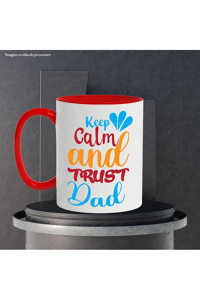 StoryGift Romania Mug with the message in English "Keep calm and trust dad" - stay calm and trust, With ,STG