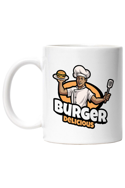 StoryGift Romania Cana Cu Mesaj Burger Delicious, Mancare, Bucatar, Spatula, ...