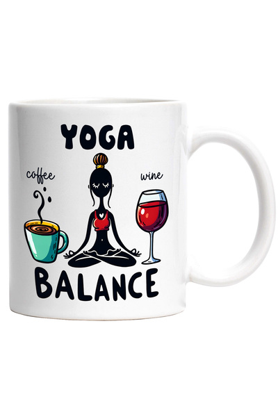 StoryGift Romania Cana cu femeie care mediteaza cu mesajul "Yoga balance", me...