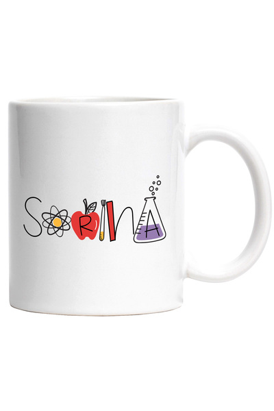 StoryGift Romania Cana Cu Numele Sorina, Scoala, Chimie, Materii, Algebra, Ge...
