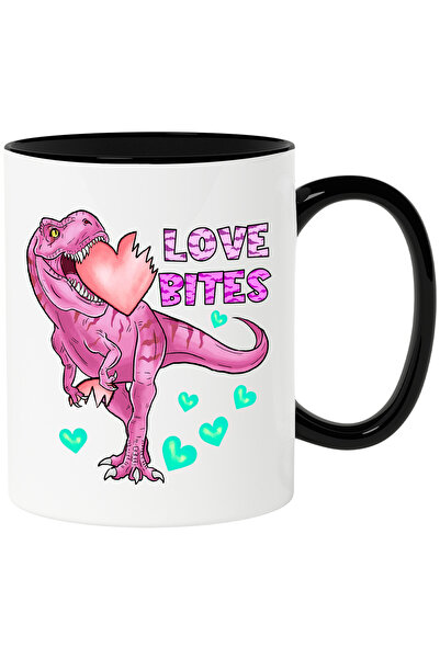 StoryGift Romania Cana cu un dinozaur muscand o inima cu mesajul "Love Bites"...