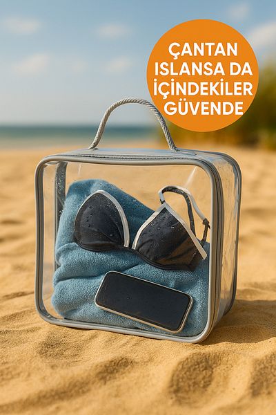 HİG HOME Transparent Beach Bag |   Waterproof Organizer |   Multi-Purpose Use