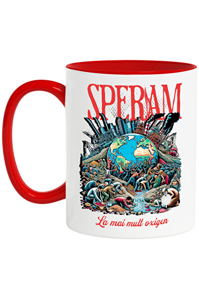 StoryGift Romania Cana planeta moare poluare, oxigen speranta, 330ml, Ceramic...