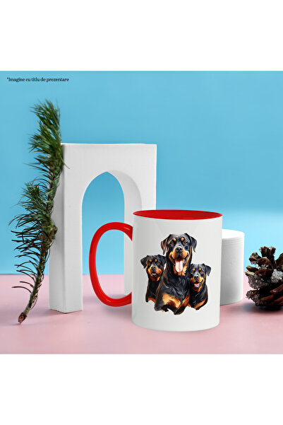 StoryGift Romania Mug with some Rottweiler dogs, illustration, playful, happy, for lovers, With,STG