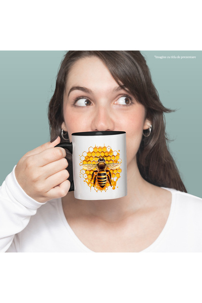 StoryGift Romania Cana cu o albina, ilustratie, fagure, miere, dulce, harnica...