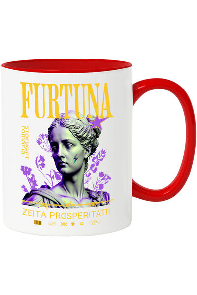 StoryGift Romania Cana cu Statuie Femeie Semn Fulger Text Furtuna Zeita Prosp...