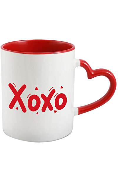 StoryGift Romania Cana cu inimioare si textul "Xoxo" - pupici cu Maner Inima ...