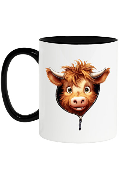 StoryGift Romania Mug with a surprised bison | illustration | zipper | playfu...