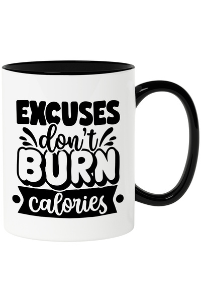 StoryGift Romania Cana cu mesajul "Scuzele nu ard caloriile" - slabire grasim...