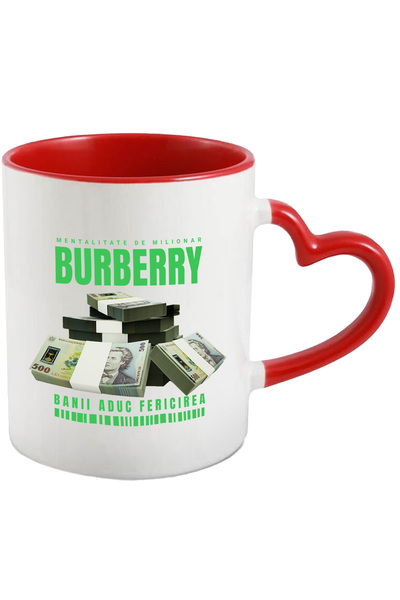 StoryGift Romania Cana _Burberry_ - Banii Aduc Fericirea, 330ml, Ceramica cu ...