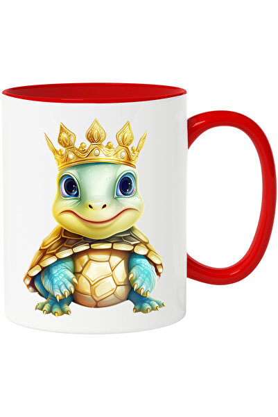 StoryGift Romania Cana cu o broasca testoasa vesela care poarta o coroana reg...