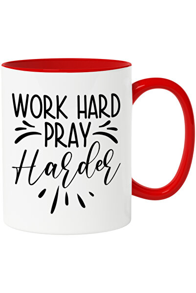 StoryGift Romania Cana cu textul "Work hard, pray harder" - munceste din greu...