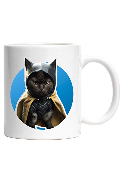 StoryGift Romania Cana cu Portret Pisica Supererou, Pisica in Custom de Batma...