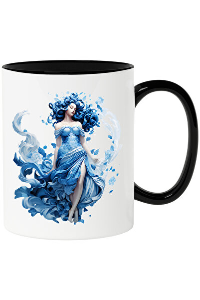 StoryGift Romania Cana cu o femeie cu par albastru | ilustratie | rochie | ar...
