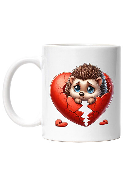 StoryGift Romania Cana cu un arici trist, ilustratie, inima rupta, franta, de...