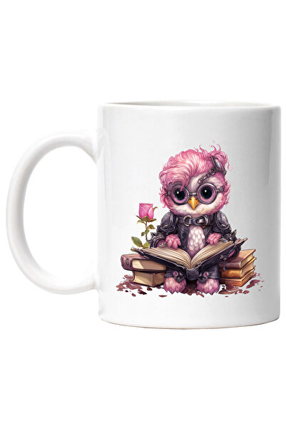 StoryGift Romania Cana cu o bufnita care tine o carte deschisa | ilustratie |...