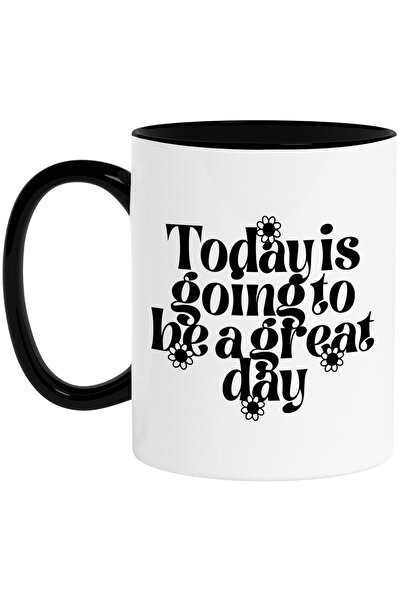 StoryGift Romania Cana cu floricele si mesajul "Ziua de azi va fi o zi minuna...