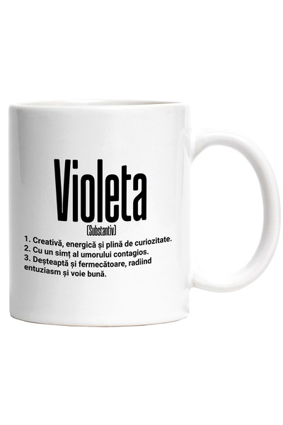StoryGift Romania Cana Cu Numele Violeta, si Mesaj Motivational, Creativa, De...
