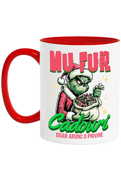 StoryGift Romania Cana cu Grinch In Costum De Mos Craciun Sac De Cadouri Text...