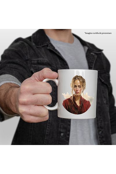 StoryGift Romania Cana Cu Game Of Thrones, Personaj, Cersei Lannister, A Song Of Ice And Fire, Ser, Cu Maner Alb