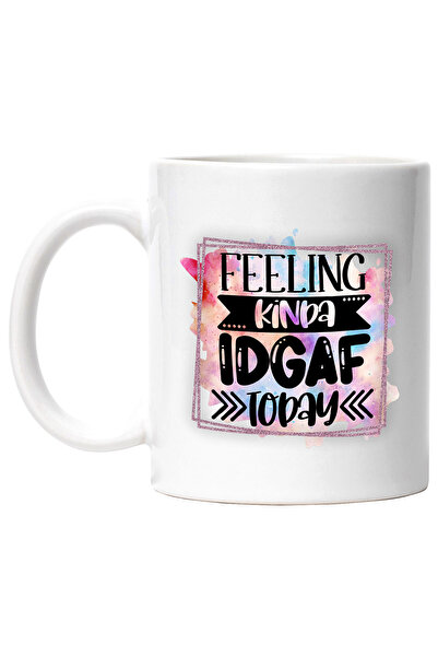 StoryGift Romania Cana cu mesajul "Feeling kinda idgaf today", ilustratie, am...
