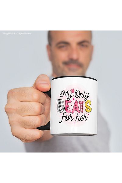 StoryGift Romania Mug with the message "My Heart only beats for her", my heart only beats for her, Va, Cu, STG
