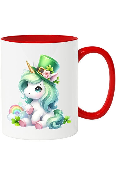 StoryGift Romania Cana cu un unicorn cu palarie verde | ilustratie | trifoi |...
