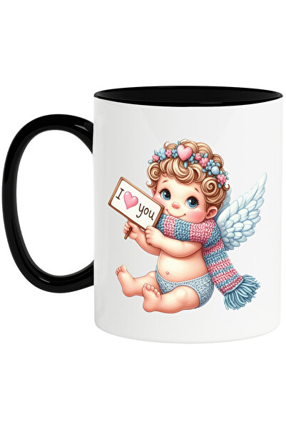 StoryGift Romania Cana cu un bebelus Cupidon | ilustratie | coroana din flori...