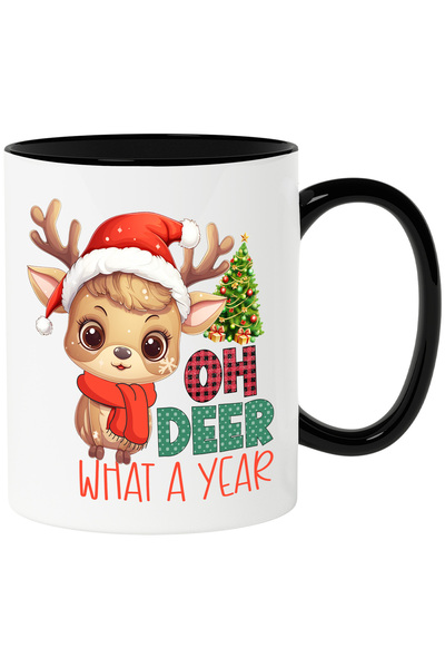 StoryGift Romania Cana cu un ren micut cu mesajul "Oh, deer, what a year", Cr...