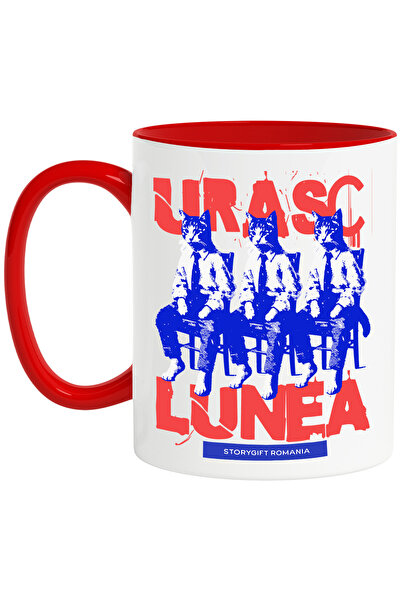 StoryGift Romania Cana Trei pisici in costum text urasc lunea, 330ml, Ceramic...