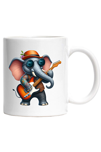 StoryGift Romania Cana cu un elefant tatuat care canta la chitara | ilustrati...