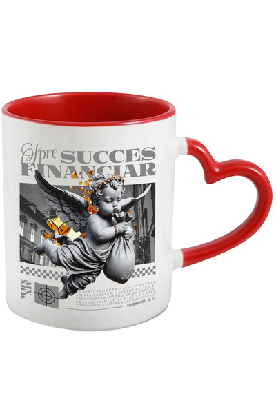 StoryGift Romania Cana Inger Bogat - Spre Succes Financiar, 330ml, Ceramica c...
