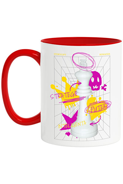 StoryGift Romania Cana Piesa de sah ategie, putere, inteligenta, 330ml, Ceram...