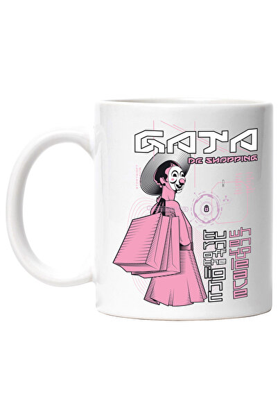 StoryGift Romania Cana Femeie Cu Masca de Clovn Si Pungi De Shopping , 330ml,...