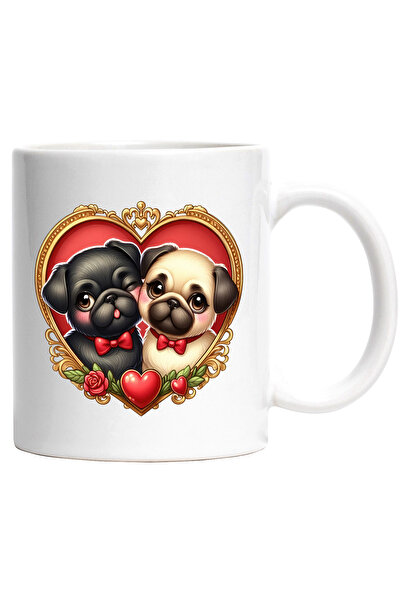 StoryGift Romania Cana cu o catelusa si un catel | ilustratie | Pug | cadru i...
